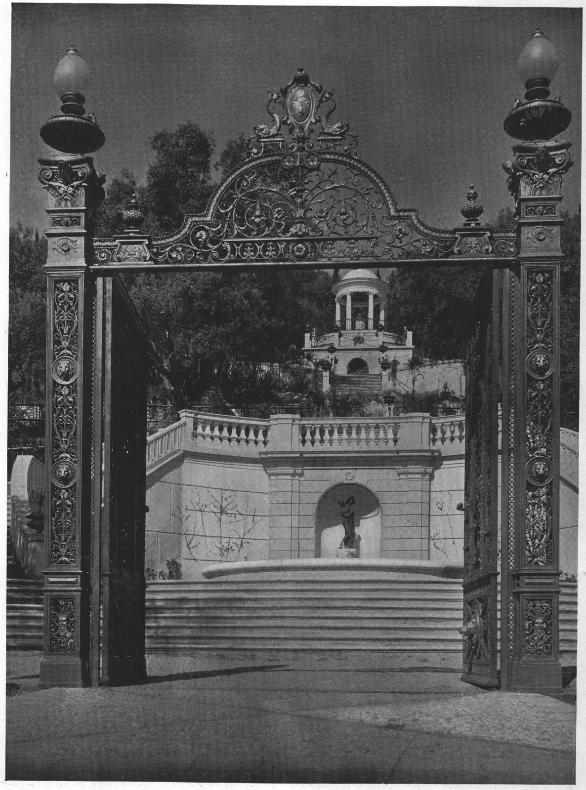 Entrance to the Palace Grounds from the Sea — the temple of Heine in the distance