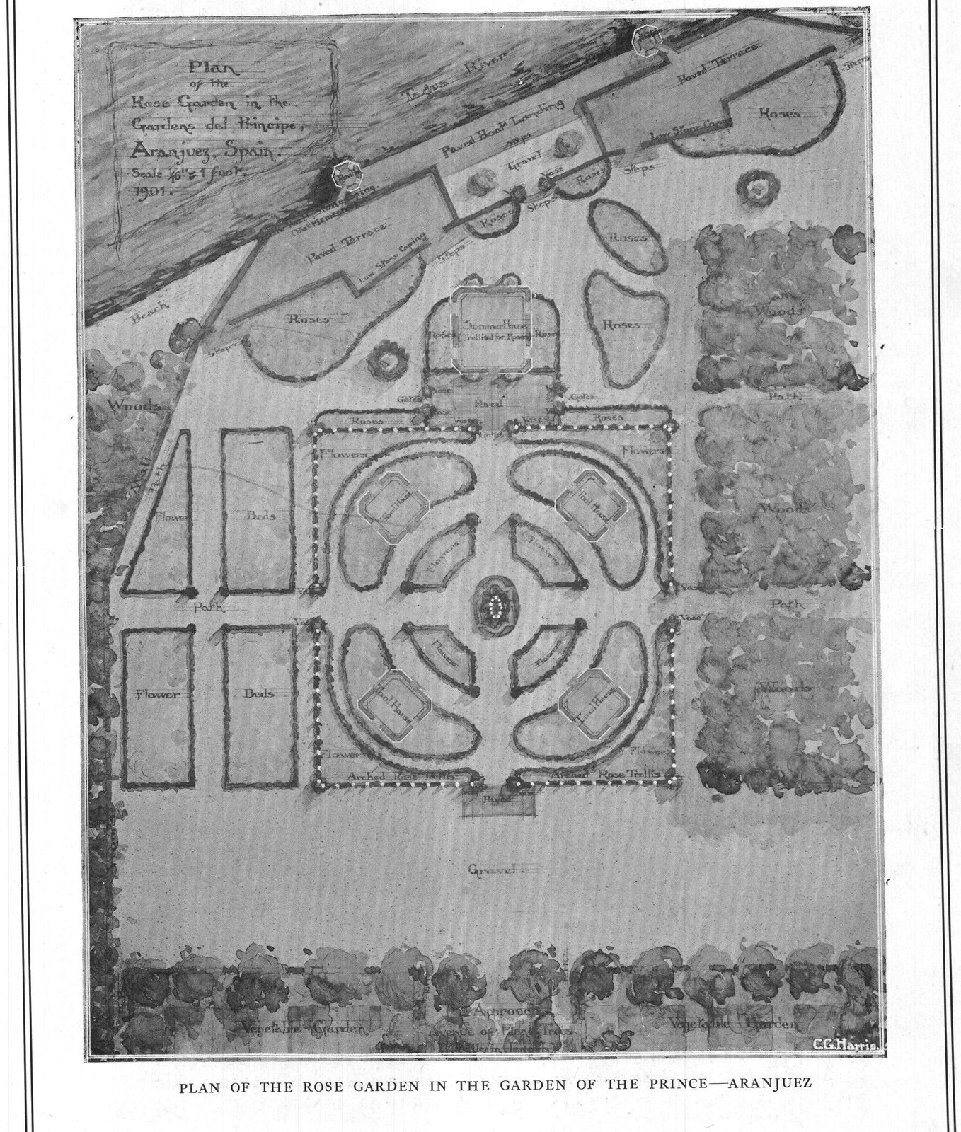 Plan of the Rose Garden in the Garden of the Prince — Aranjuez