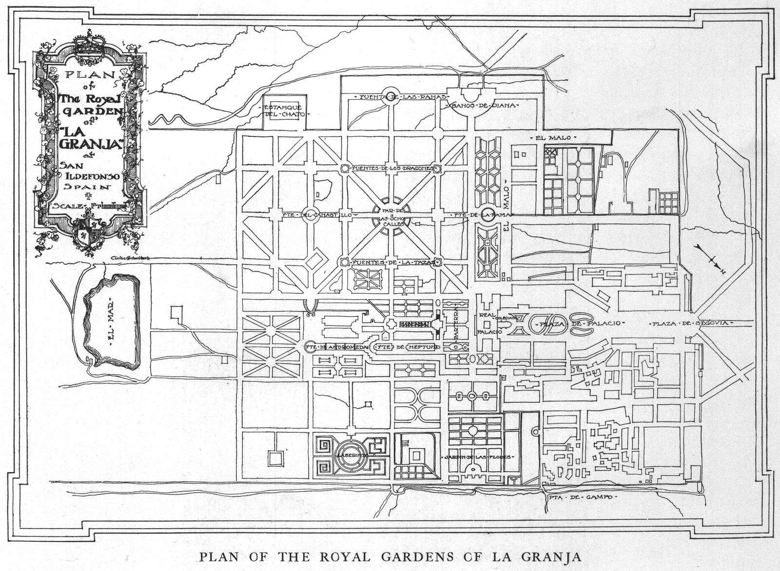 Plan of the Royal Gardens of La Granja