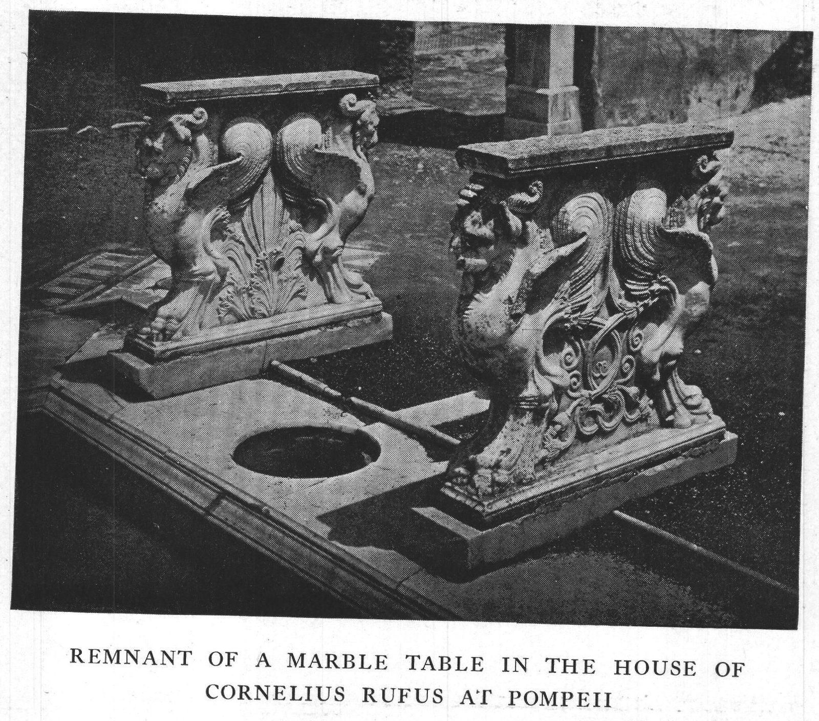 Remnant of a Marble Table in the House of Cornelius Rufus at Pompeii
