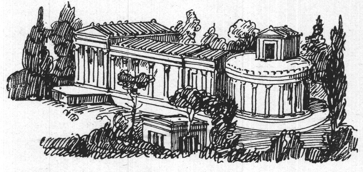 Fig. VI — A Temple or Villa — From Pompeiian Wall Paintings