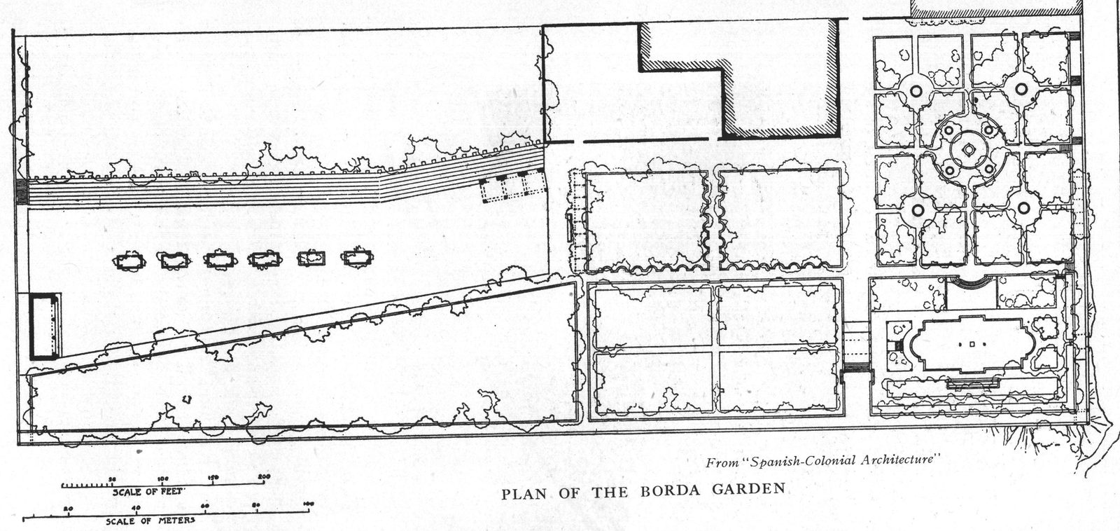 Plan of the Borda Garden — From "Spanish-Colonial Architecture"