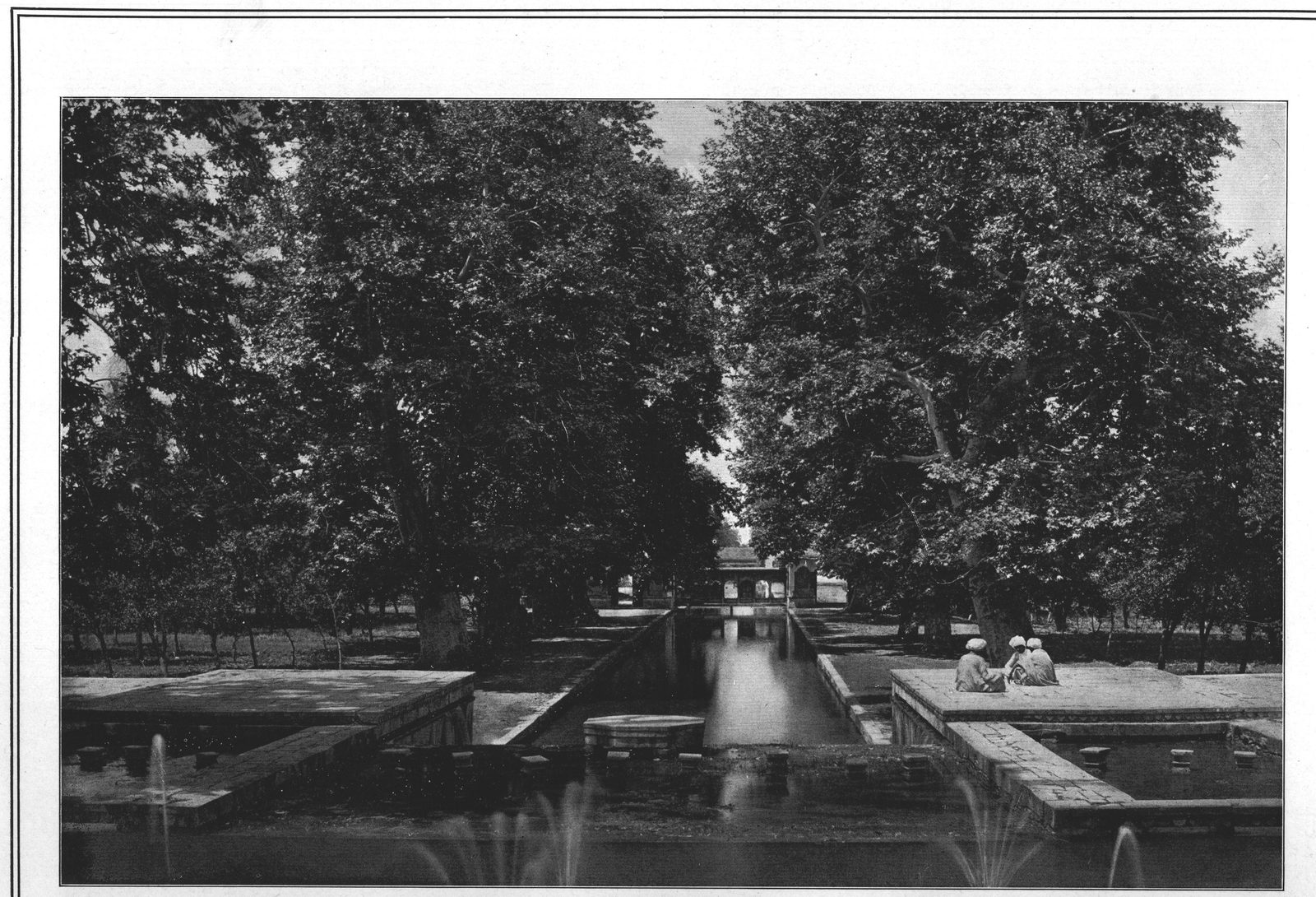 The Shahlimar Gardens at Srinagar (Kashmir) — A View from the Upper Pavilion