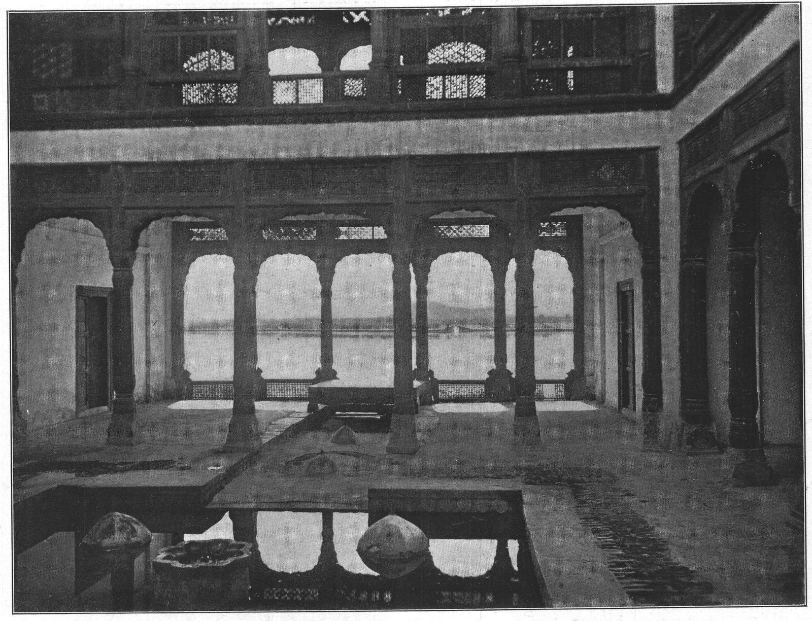 The Nishat Bagh — Interior of the Lower Pavilion Looking Toward the Lake