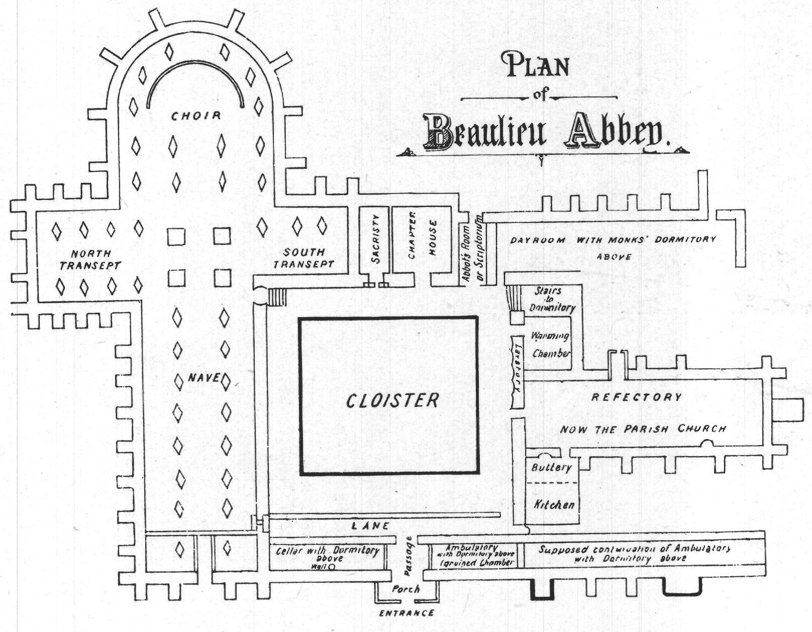 Plan of Beaulieu Abbey