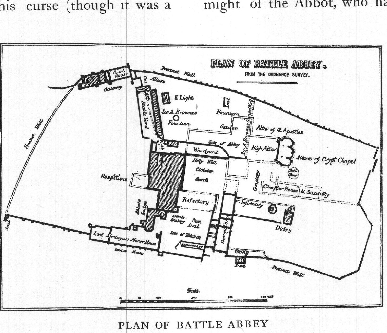 Plan of Battle Abbey — From the Ordnance Survey