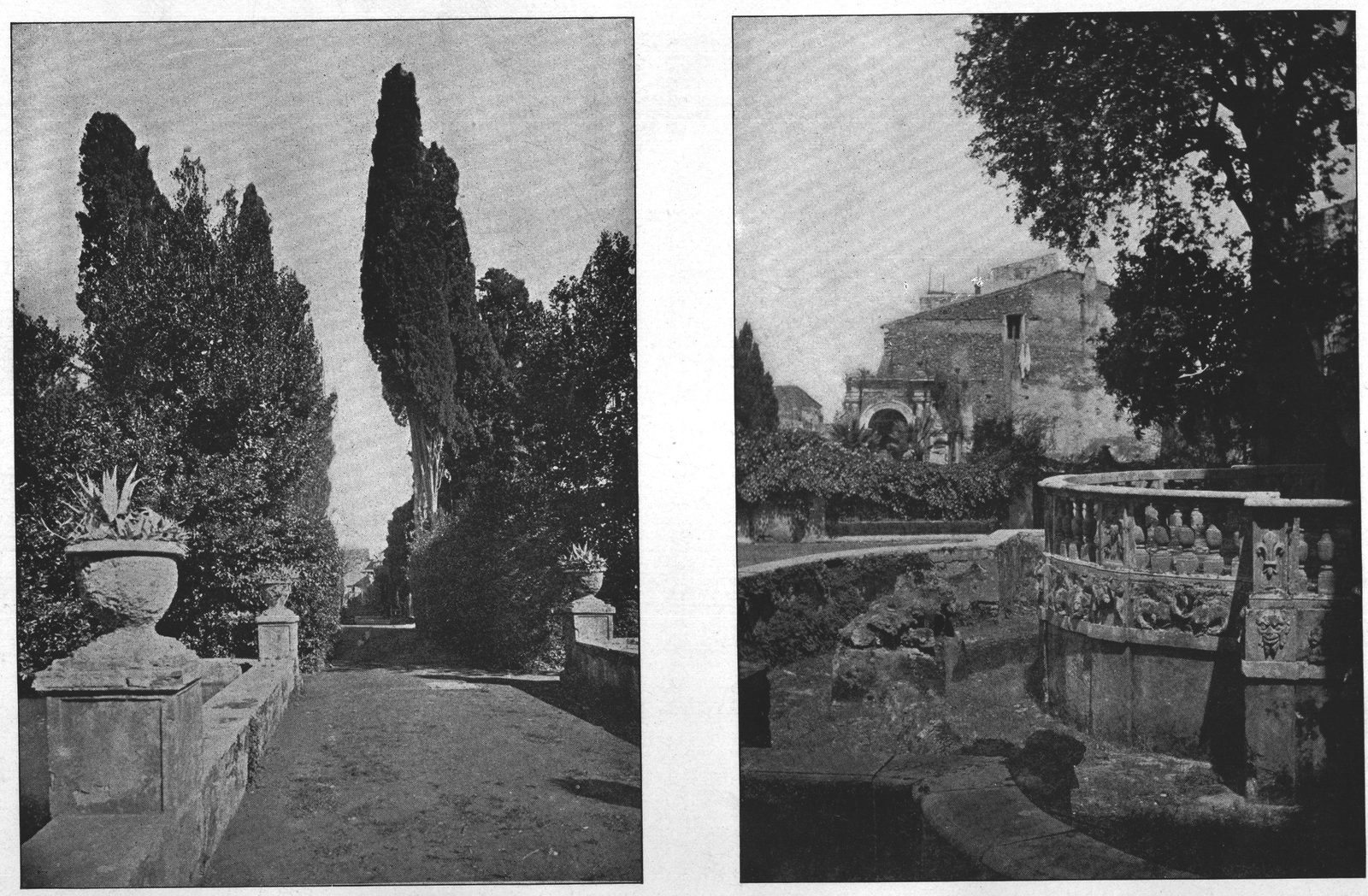 Balustrades and Urns in the Garden — Villa d'Este